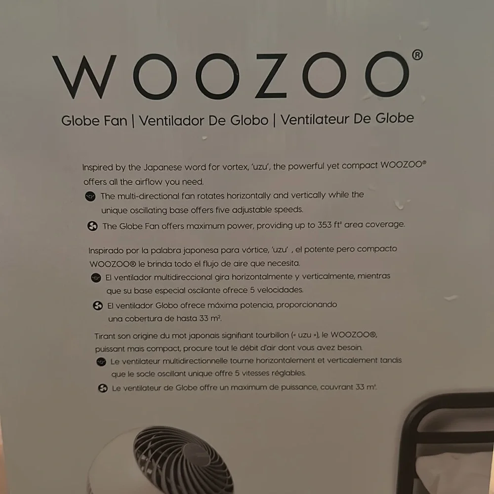 Brand New WOOZOO Globe Fan - Picture 2 of 2